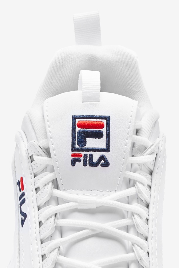 White/Peacoat/Red Kids\' Disruptor 2 Fila UK