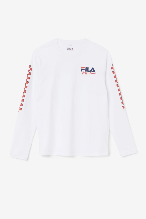 Fila UK White Bevans Park Long Sleeve Tee