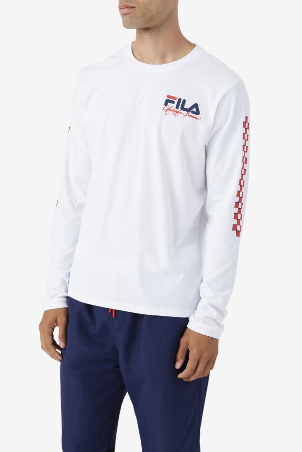 Fila UK White Bevans Park Long Sleeve Tee