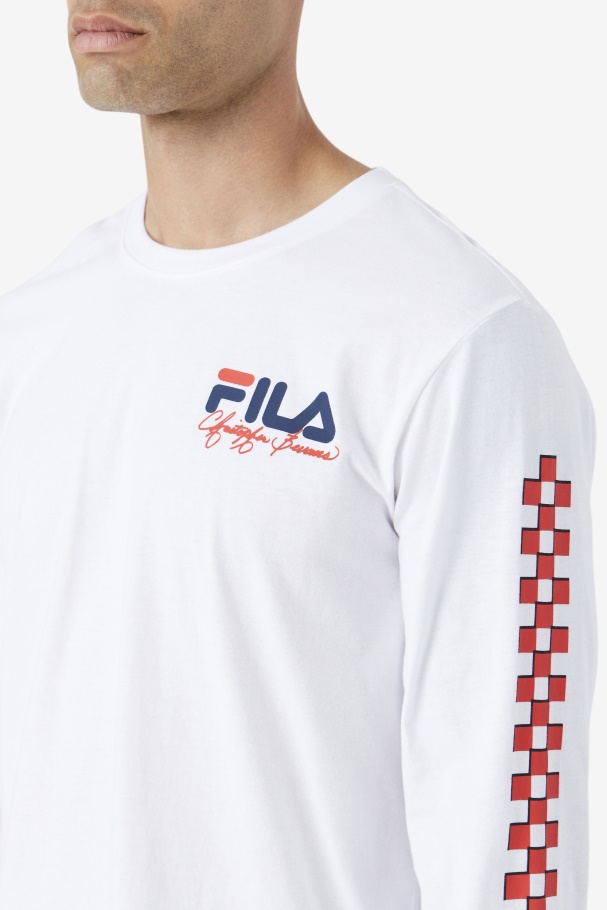 Fila UK White Bevans Park Long Sleeve Tee