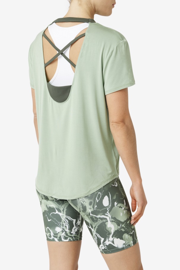 Basil/Thyme Fi-Lux Short Sleeve Top Fila UK