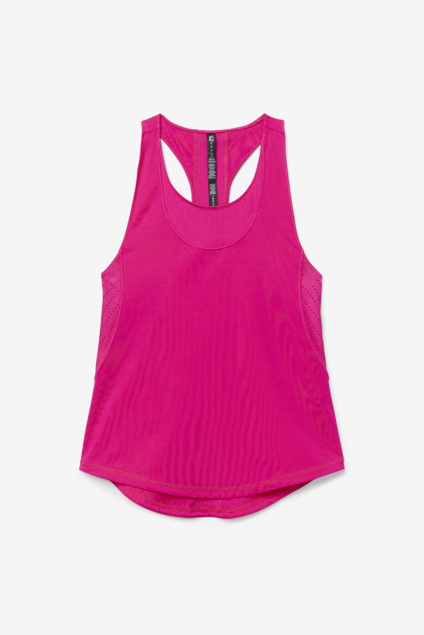Fila UK Brtpink Uplift Textured Racerback Tank Top