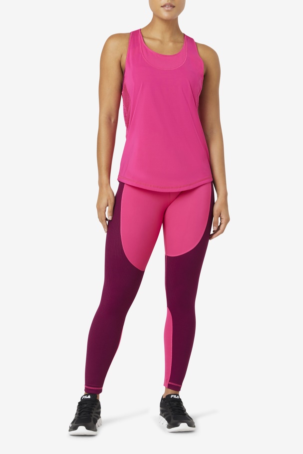 Fila UK Brtpink Uplift Textured Racerback Tank Top