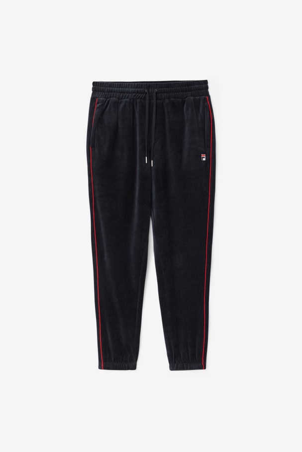 Fila UK Deverall Velour Pant Black/Red/Forest Green