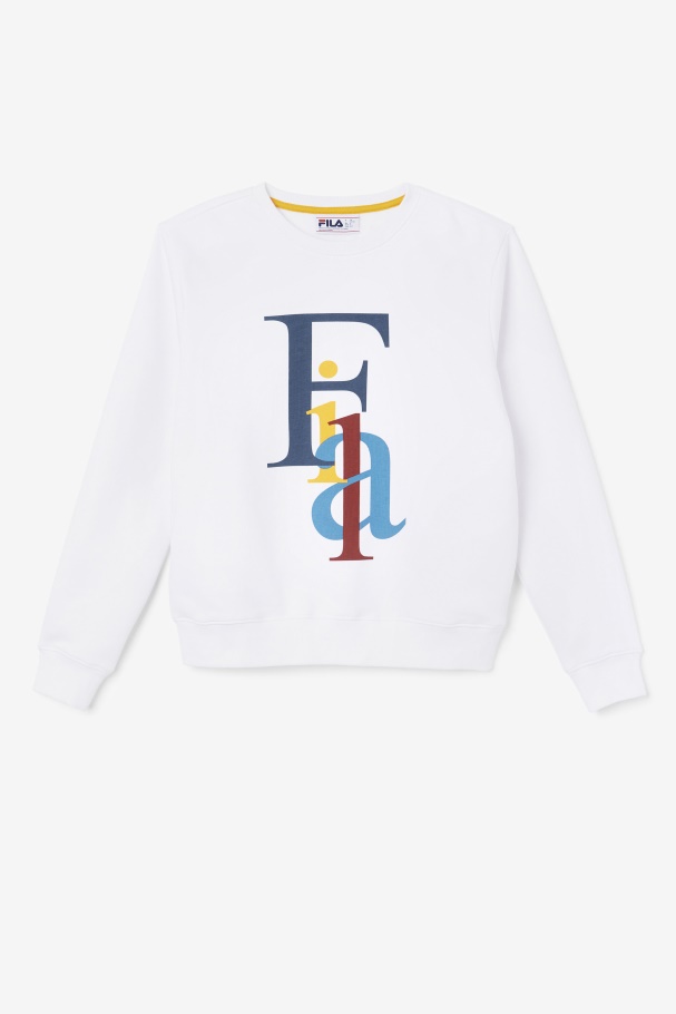 White/Ocean/Yellow Fila UK Araceli Crewneck