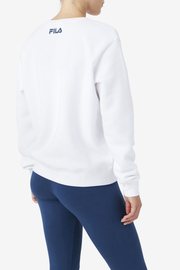 White/Ocean/Yellow Fila UK Araceli Crewneck