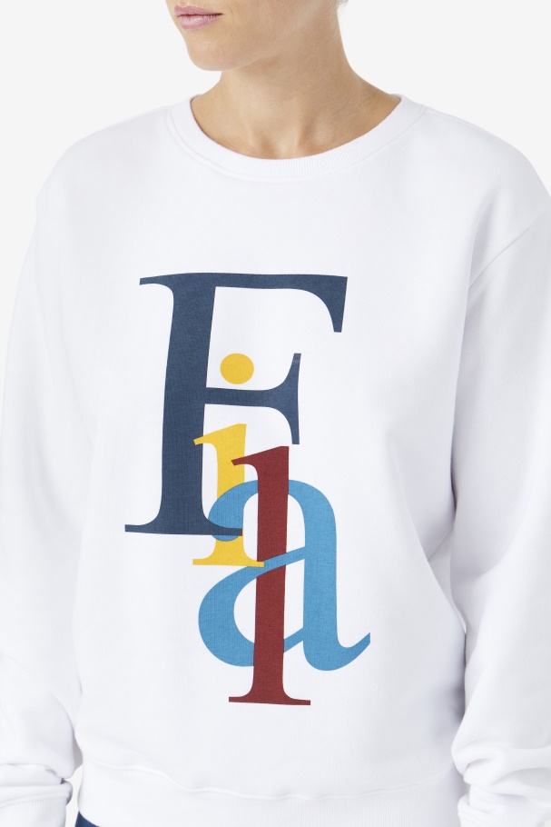 White/Ocean/Yellow Fila UK Araceli Crewneck