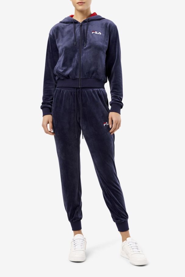 Navy Zura Velour Jogger Fila UK