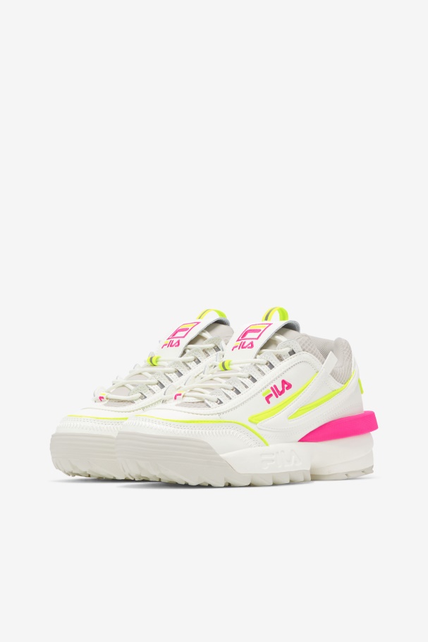 Fila UK Women\'s Disruptor 2 Exp White/White Sand/Pink Glo