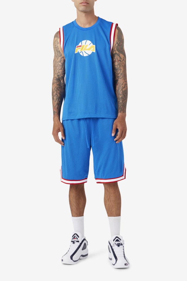 Ovi Basketball Short Blue/White/Red/Gold Fila UK