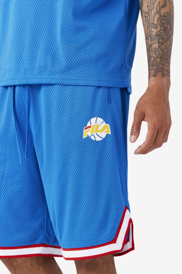 Ovi Basketball Short Blue/White/Red/Gold Fila UK