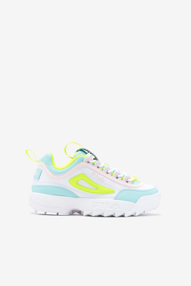 Fila UK Little Kids' Disruptor 2 Premium White/Yellow/Blue
