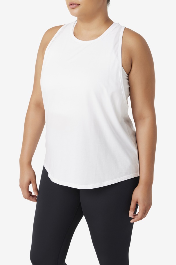 Fi-Lux Long Tank Top White Fila UK