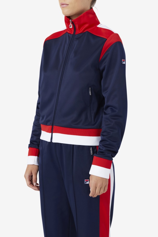 Sandy Track Jacket Fila UK Navy/Red/White