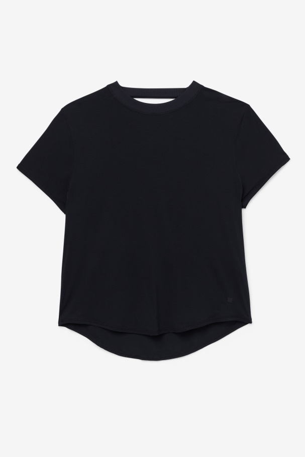 Fila UK Fi-Lux Black Short Sleeve Top