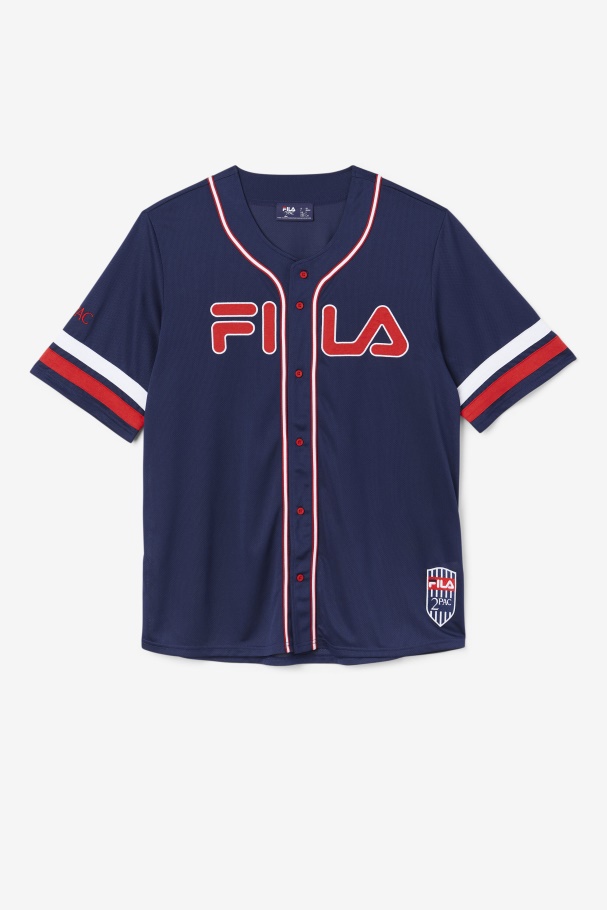 2Pac Baseball Jersey Fila UK Navy/Red/White