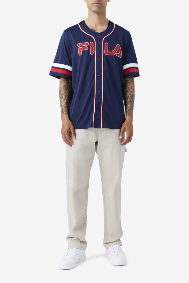 2Pac Baseball Jersey Fila UK Navy/Red/White
