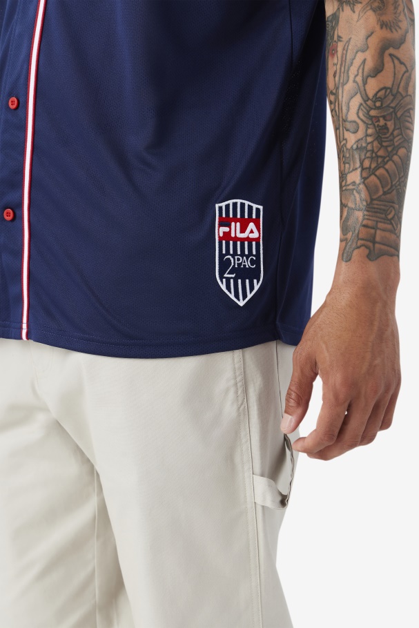 2Pac Baseball Jersey Fila UK Navy/Red/White
