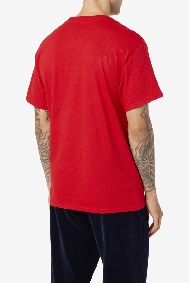Red/White/Navy stacked tee shirt Fila UK