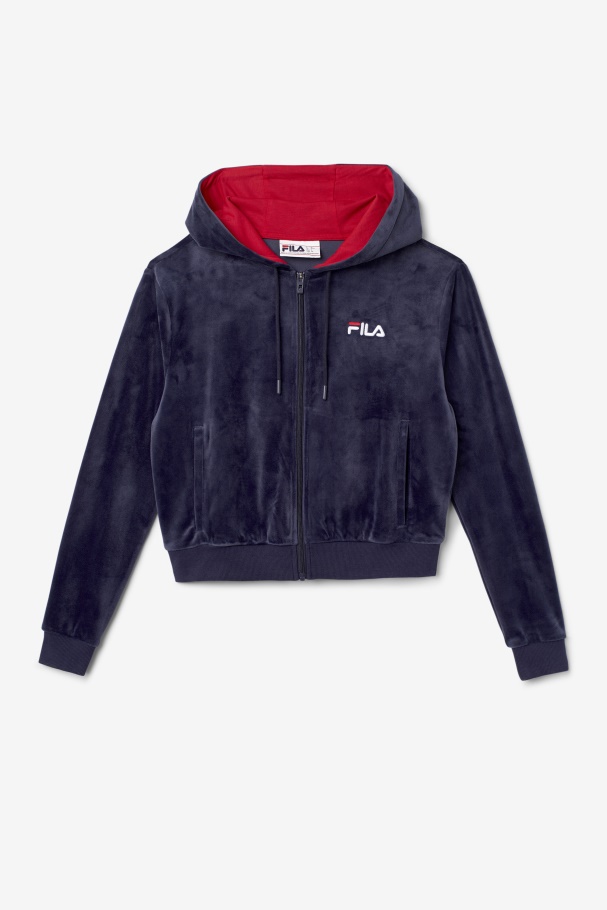 Zura Velour Jacket Navy Fila UK