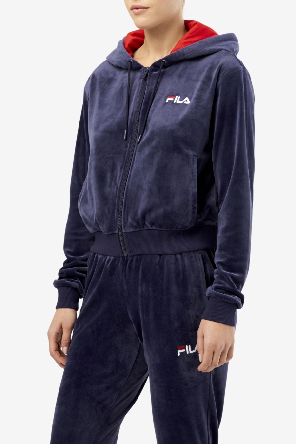 Zura Velour Jacket Navy Fila UK