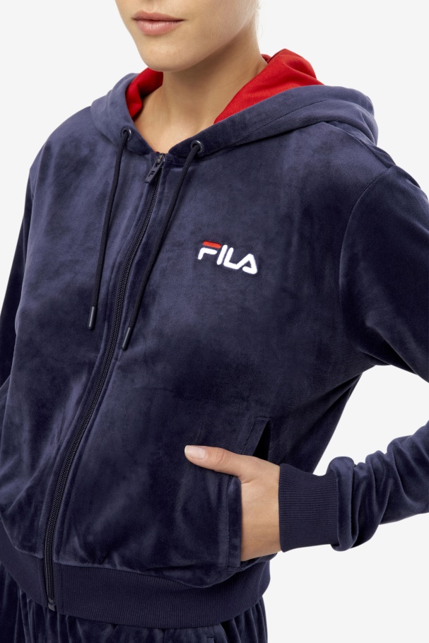 Zura Velour Jacket Navy Fila UK