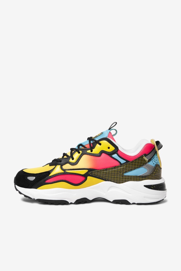 Men\'s Ray Tracer Apex Black/Deep Pink/White Fila UK