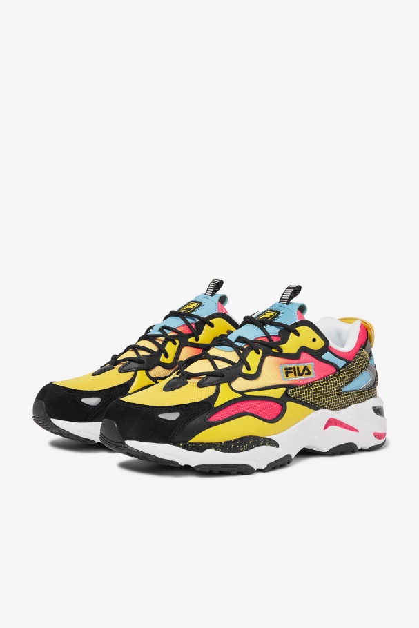 Men\'s Ray Tracer Apex Black/Deep Pink/White Fila UK