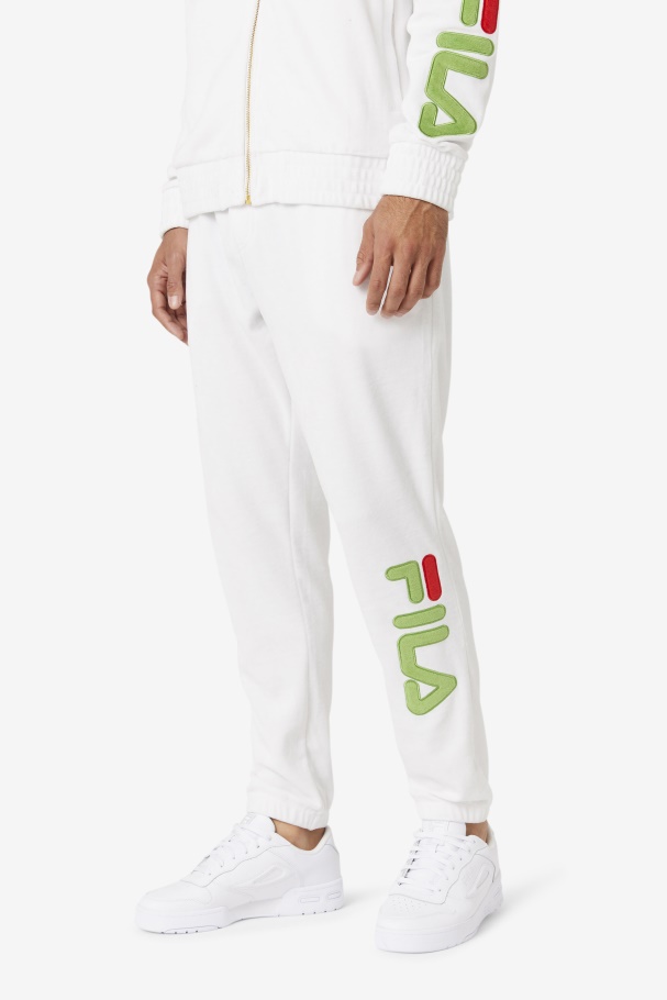 Fila UK Mansur Velour Pant White/Forest Green/Red