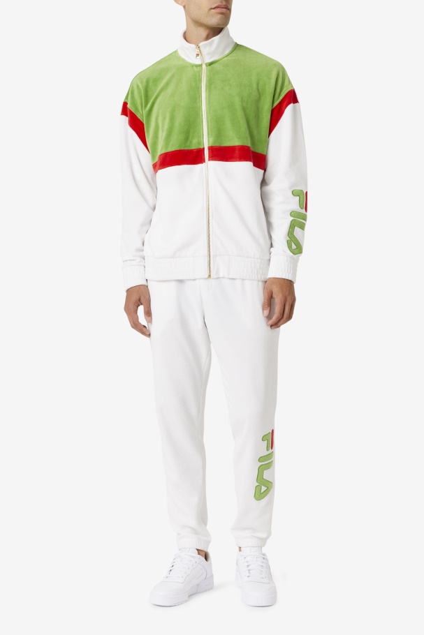 Fila UK Mansur Velour Pant White/Forest Green/Red