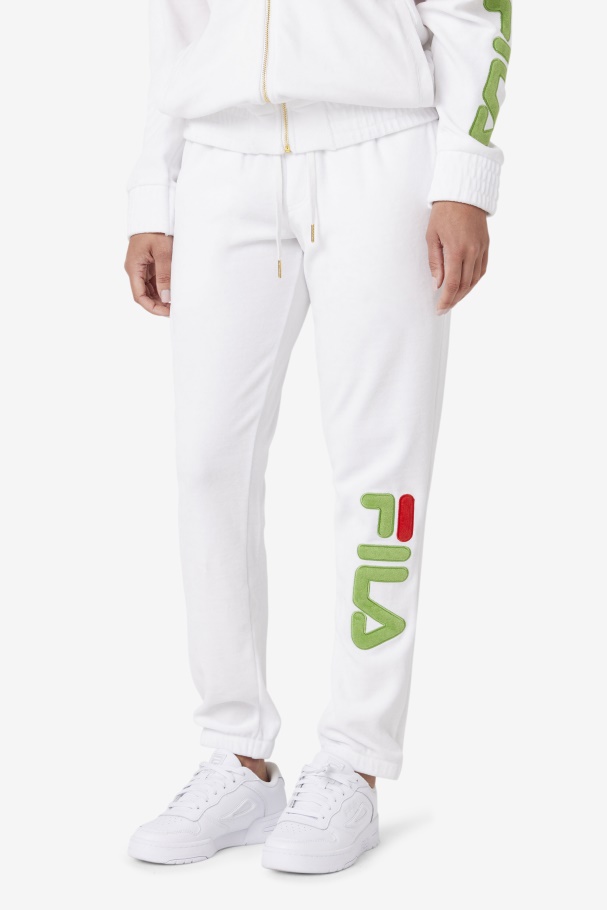 Fila UK Mansur Velour Pant White/Forest Green/Red