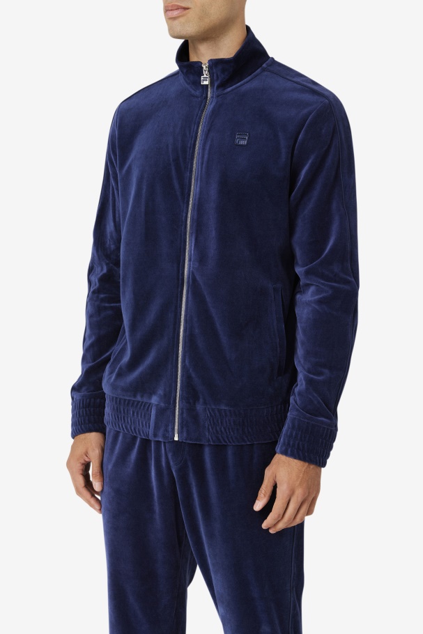 Deverall Velour Jacket Navy Fila UK
