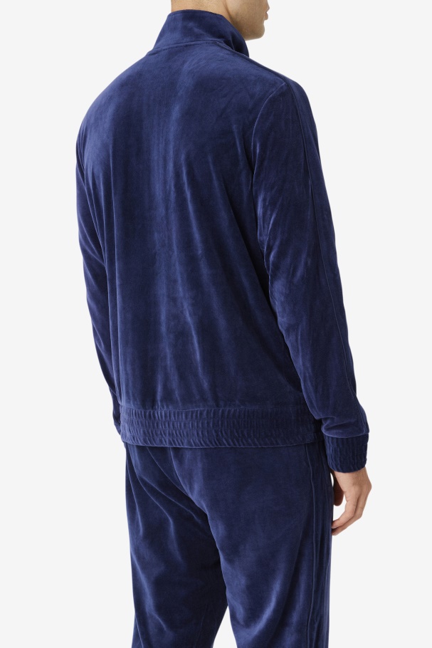 Deverall Velour Jacket Navy Fila UK