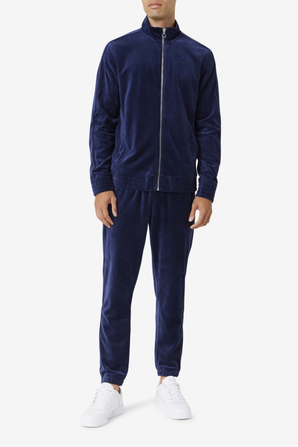 Deverall Velour Jacket Navy Fila UK
