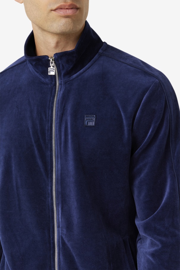 Deverall Velour Jacket Navy Fila UK