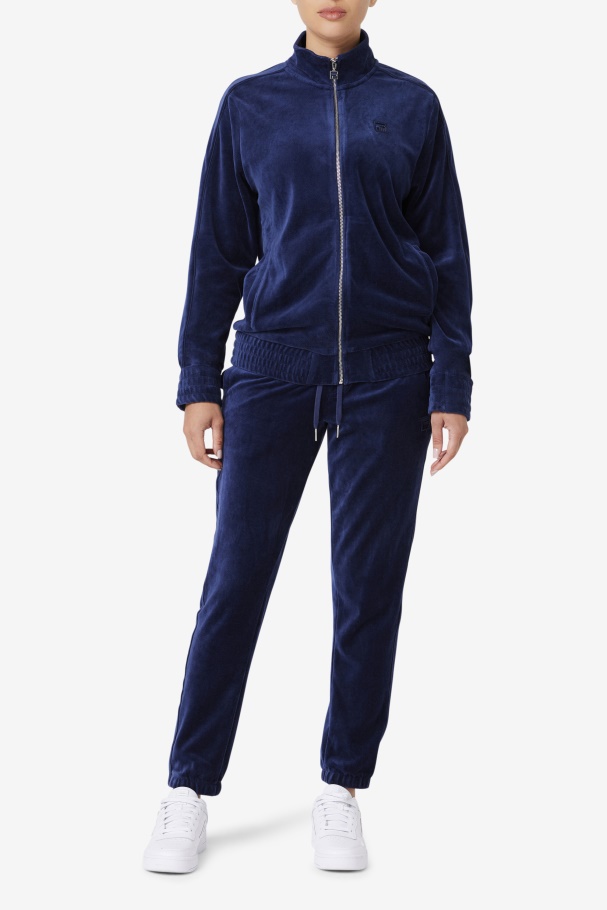 Deverall Velour Jacket Navy Fila UK