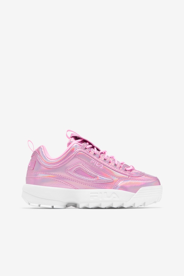 Cotton Candy/White Women's Disruptor 2 Premium Iridescent Snake Fila UK