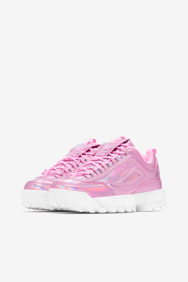 Cotton Candy/White Women\'s Disruptor 2 Premium Iridescent Snake Fila UK