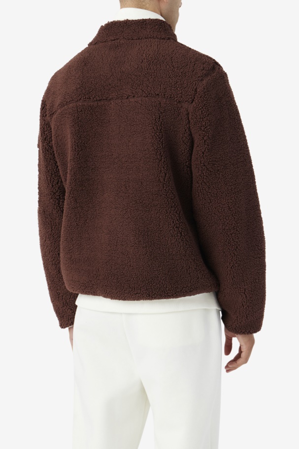 Fila UK Yale Sherpa Jacket Brown Stone/Egret