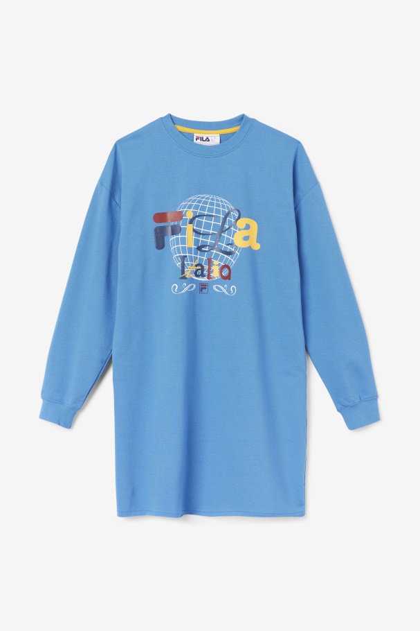 Mazik T-Shirt Dress Fila UK Vallarta Blue/White