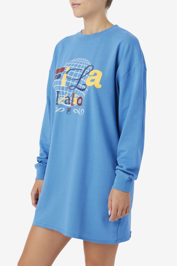 Mazik T-Shirt Dress Fila UK Vallarta Blue/White