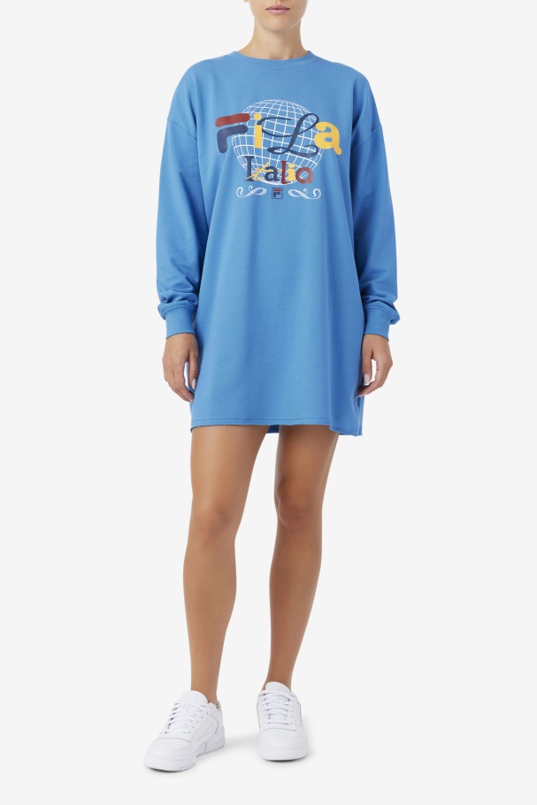 Mazik T-Shirt Dress Fila UK Vallarta Blue/White