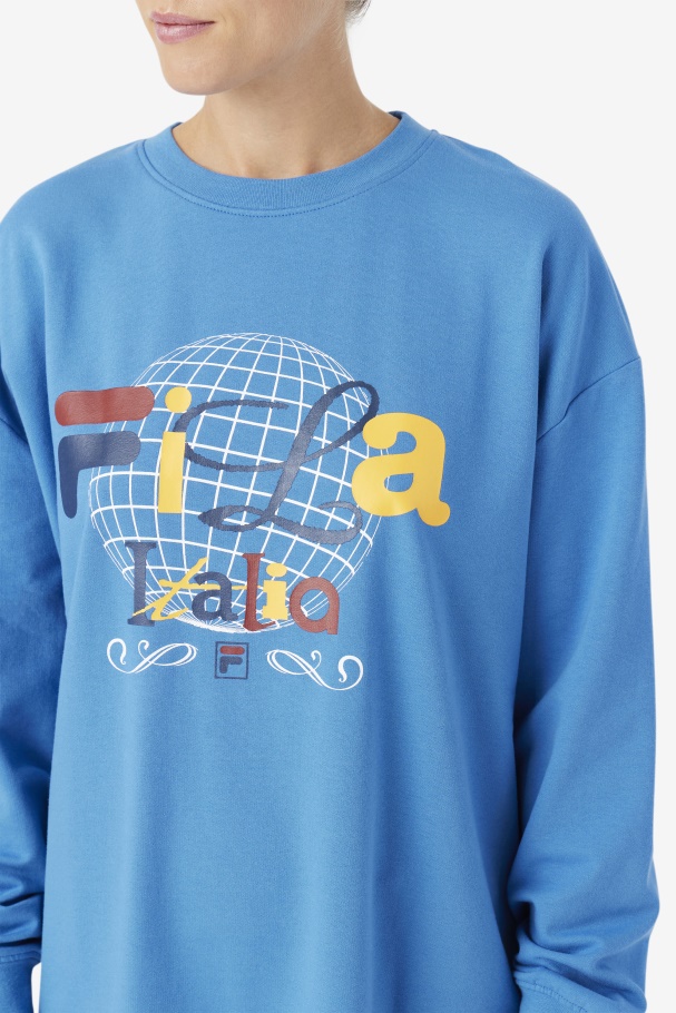 Mazik T-Shirt Dress Fila UK Vallarta Blue/White