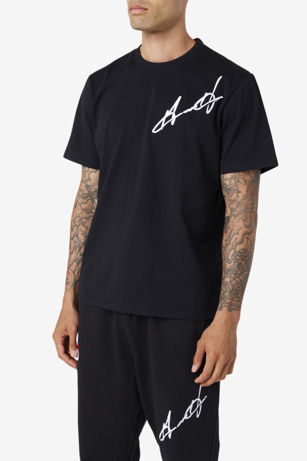 Grant Hill Cormac Tee Black Fila UK