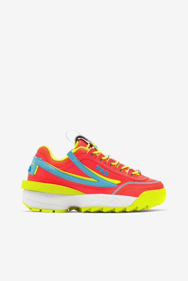Fiery Coral/Yellow/Bluefish Women's Disruptor 2 Exp Fila UK