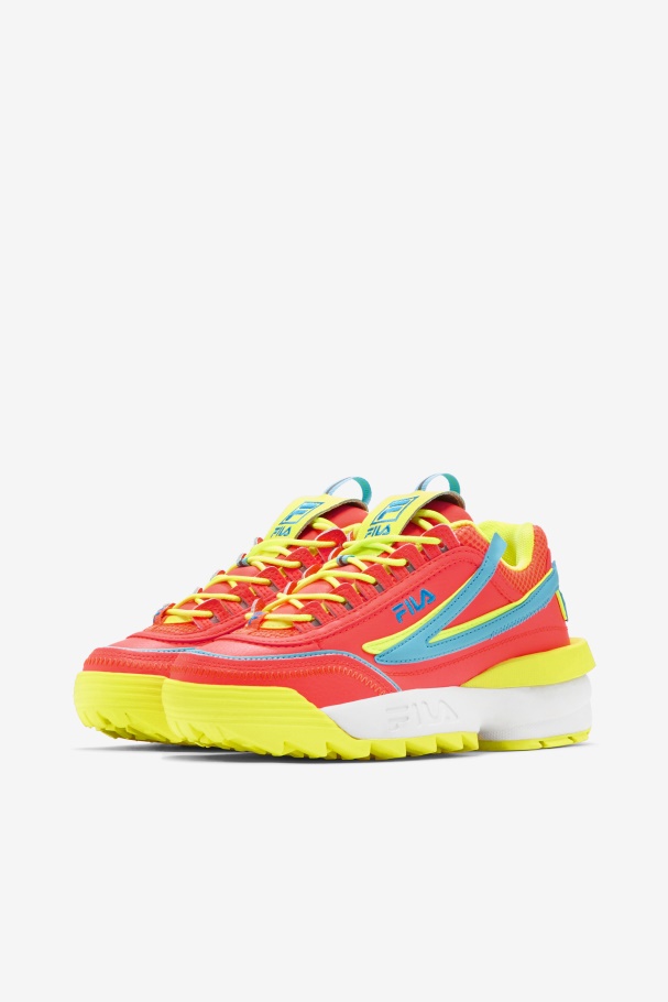 Fiery Coral/Yellow/Bluefish Women\'s Disruptor 2 Exp Fila UK