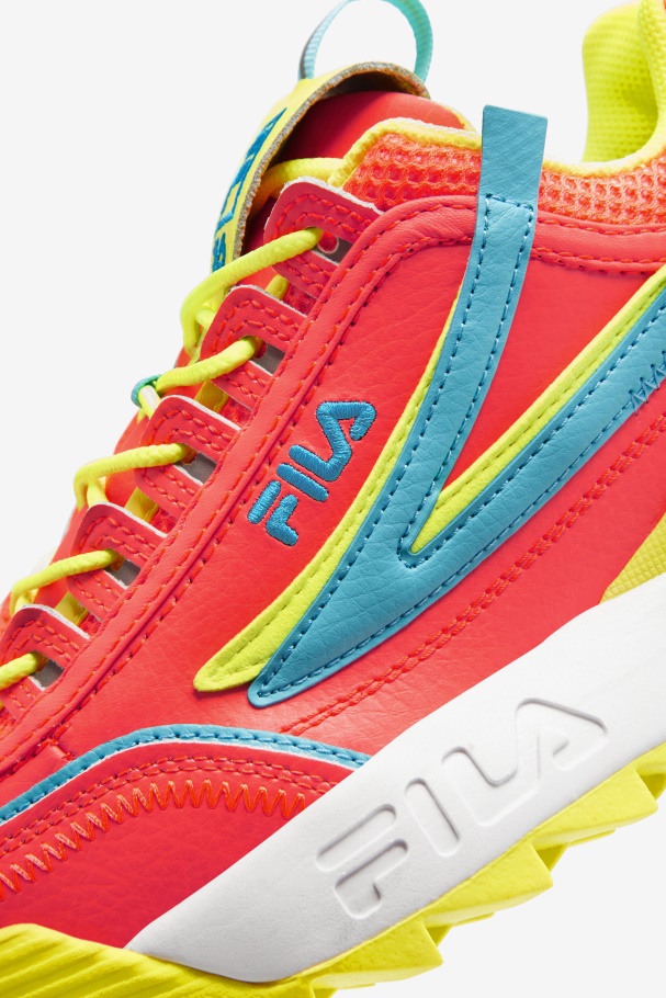 Fiery Coral/Yellow/Bluefish Women\'s Disruptor 2 Exp Fila UK