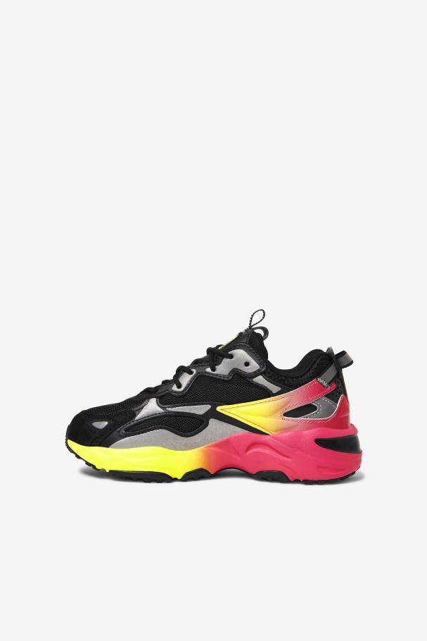 Little Kids\' Ray Tracer Apex Black/Yellow/Deep Pink Fila UK