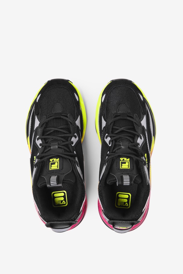 Little Kids\' Ray Tracer Apex Black/Yellow/Deep Pink Fila UK
