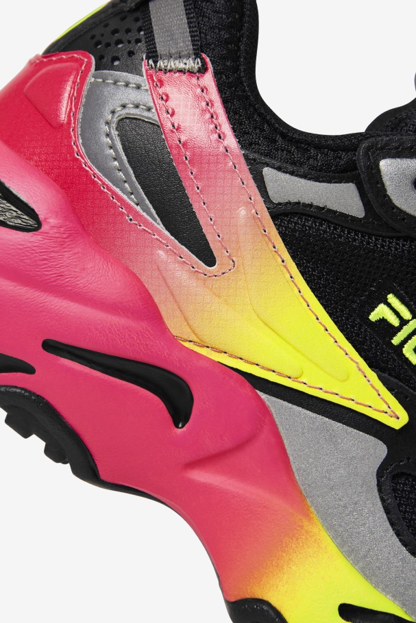 Little Kids\' Ray Tracer Apex Black/Yellow/Deep Pink Fila UK